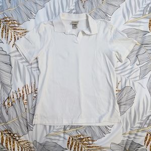 L.L Bean White Polo Shirt